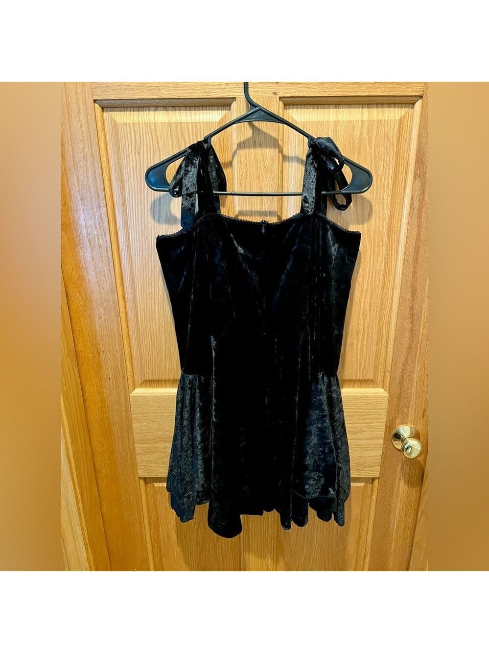 NWT Dolls Kill Widow Nocturnal Elegance Mini Dress in Black Velvet Silver Cross - Picture 7 of 16